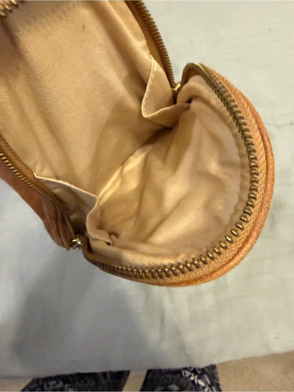 Alexis Hudson Tan Leather Shoulder Hobo with Gold Accents